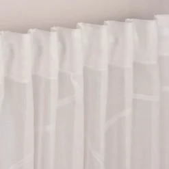 SCHÖNER LEBEN. Gardine Scherli Leinenstrukur Grafik Schlingendessin ecru 140cm breit und 285cm hoch oder Wunschhöhe