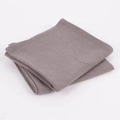 SCHÖNER LEBEN. Geschirrtuch 2er Set Bio Ramie Leinenoptik einfarbig grau 40x70cm