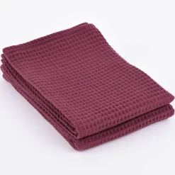 SCHÖNER LEBEN. Geschirrtuch 2er Set Waffelpique einfarbig 50x70cm verschiedene Farben