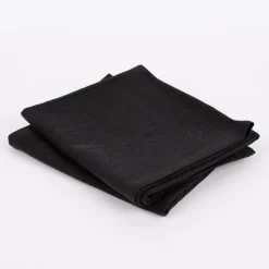SCHÖNER LEBEN. Geschirrtuch 2er Set Bio Ramie Leinenoptik einfarbig schwarz 40x70cm
