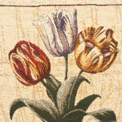 SCHÖNER LEBEN. Gobelin Kissenhülle Tulpen beige 42x42cm
