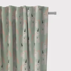 SCHÖNER LEBEN. Kinderzimmer-Vorhang Einhörner mint weiß rosa 245cm oder Wunschlänge