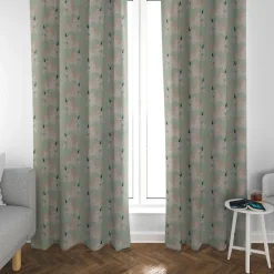SCHÖNER LEBEN. Kinderzimmer-Vorhang Einhörner mint weiß rosa 245cm oder Wunschlänge