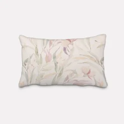 SCHÖNER LEBEN. Kissenhülle Aquarell Blätter Blüten Schmetterling weiß pastell verschiedene Größen
