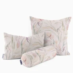 SCHÖNER LEBEN. Kissenhülle Aquarell Blätter Blüten Schmetterling weiß pastell verschiedene Größen