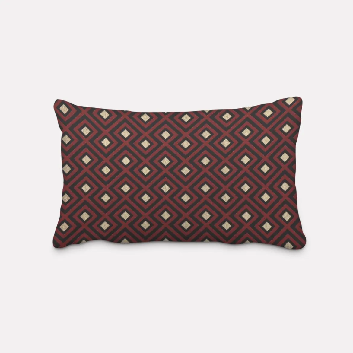 SCHÖNER LEBEN. Kissenhülle Art Deco Rauten Retro rot schwarz goldfarbig verschiedene Größen