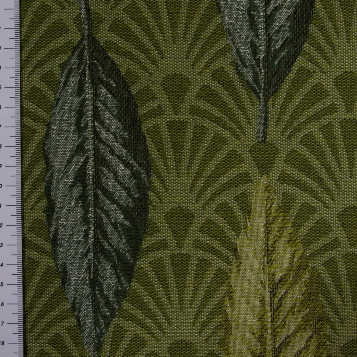 SCHÖNER LEBEN. Kissenhülle Art Déco Blätter Fächer grün creme verschiedene Größen