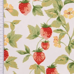 SCHÖNER LEBEN. Kissenhülle aus Baumwolle Gariguette Erdbeeren weiß rot grün verschiedene Größen