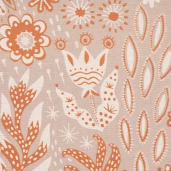 SCHÖNER LEBEN. Kissenhülle aus Baumwolle Blätter Blumen Gräser grau beige orange verschiedene Größen