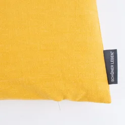 SCHÖNER LEBEN. Kissenhülle Bio Ramie Leinenoptik einfarbig senfgelb 30x50cm