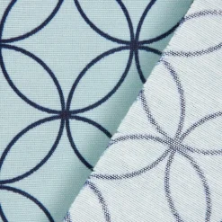 SCHÖNER LEBEN. Kissenhülle Blumen Kreise türkis dunkelblau verschiedene Größen