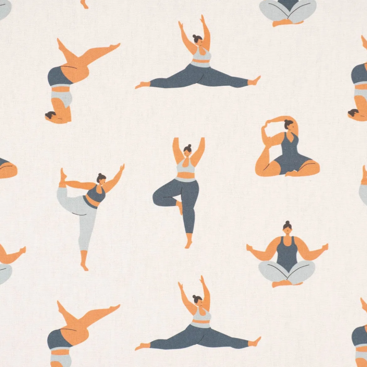 SCHÖNER LEBEN. Kissenhülle Body Positivity Yoga wollweiß blau verschiedene Größen