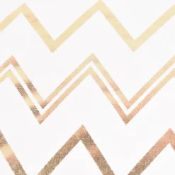 SCHÖNER LEBEN. Kissenhülle Chevron Zacken weiß goldfarbig metallic 50x50cm