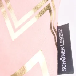 SCHÖNER LEBEN. Kissenhülle Chevron Zacken rosa goldfarbig metallic 50x50cm