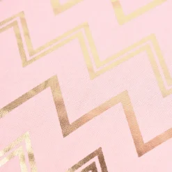 SCHÖNER LEBEN. Kissenhülle Chevron Zacken rosa goldfarbig metallic 50x50cm