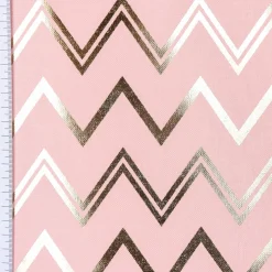 SCHÖNER LEBEN. Kissenhülle Chevron Zacken rosa goldfarbig metallic 50x50cm