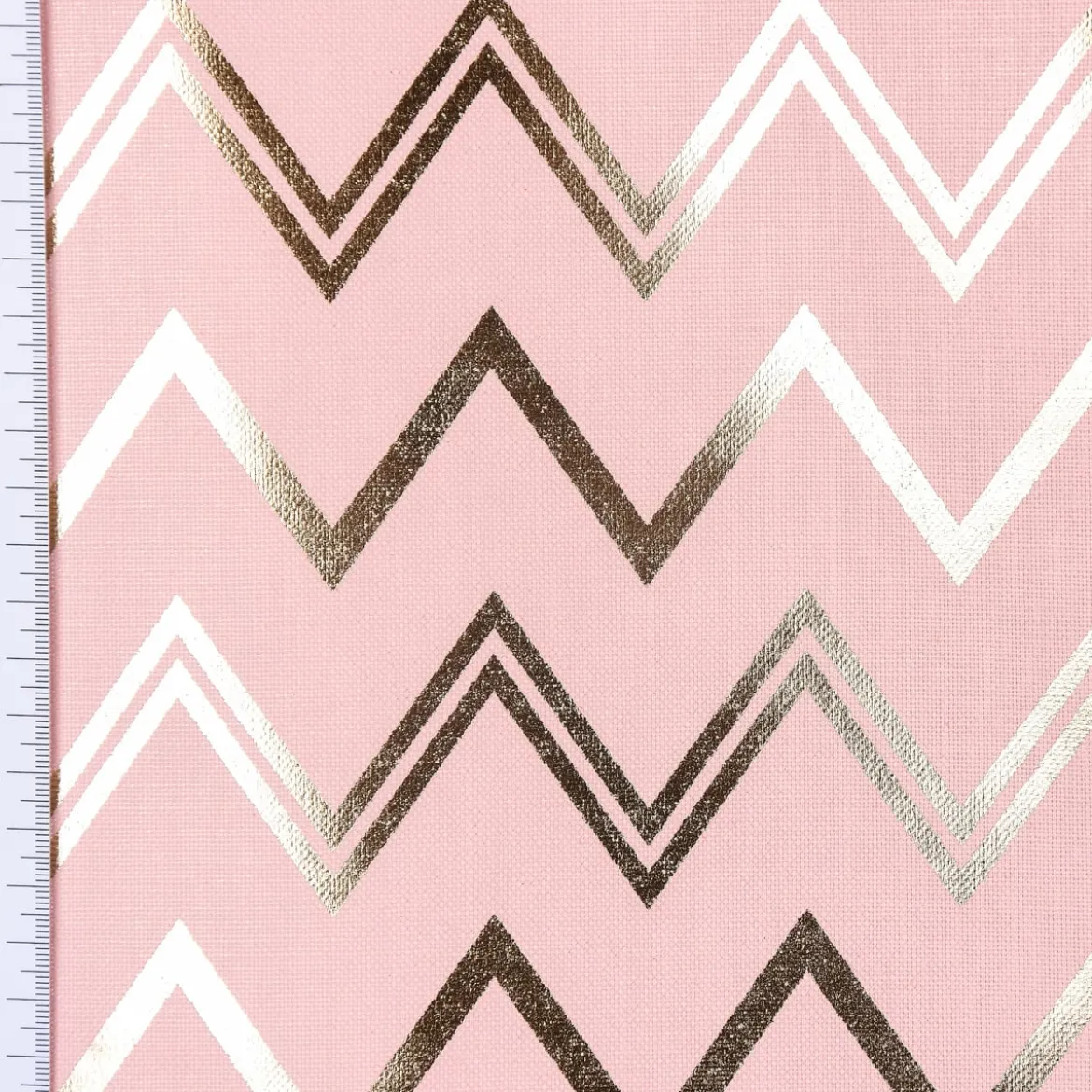 SCHÖNER LEBEN. Kissenhülle Chevron Zacken rosa goldfarbig metallic 50x50cm