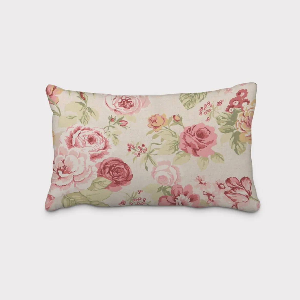 SCHÖNER LEBEN. Kissenhülle Clarke & Clarke STUDIO G Blumen Rosen beige grün rot verschiedene Größen