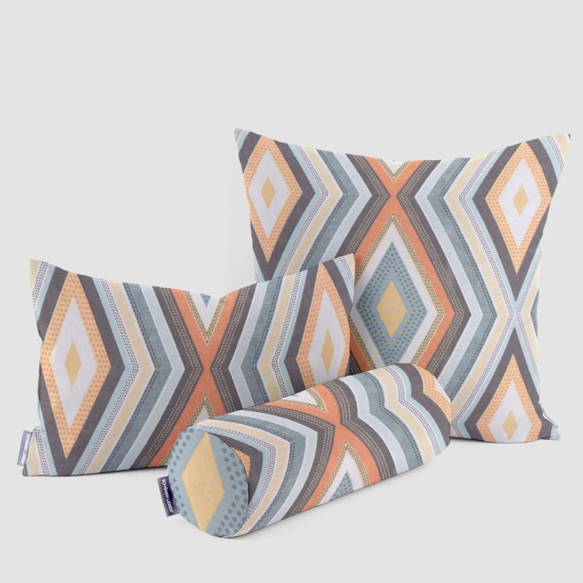 SCHÖNER LEBEN. Kissenhülle Clarke & Clarke STUDIO G geometrisch Ethno Raute creme bunt verschiedene Größen