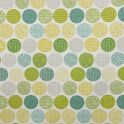 SCHÖNER LEBEN. Kissenhülle creme Kreise in grün taupe 50x50cm