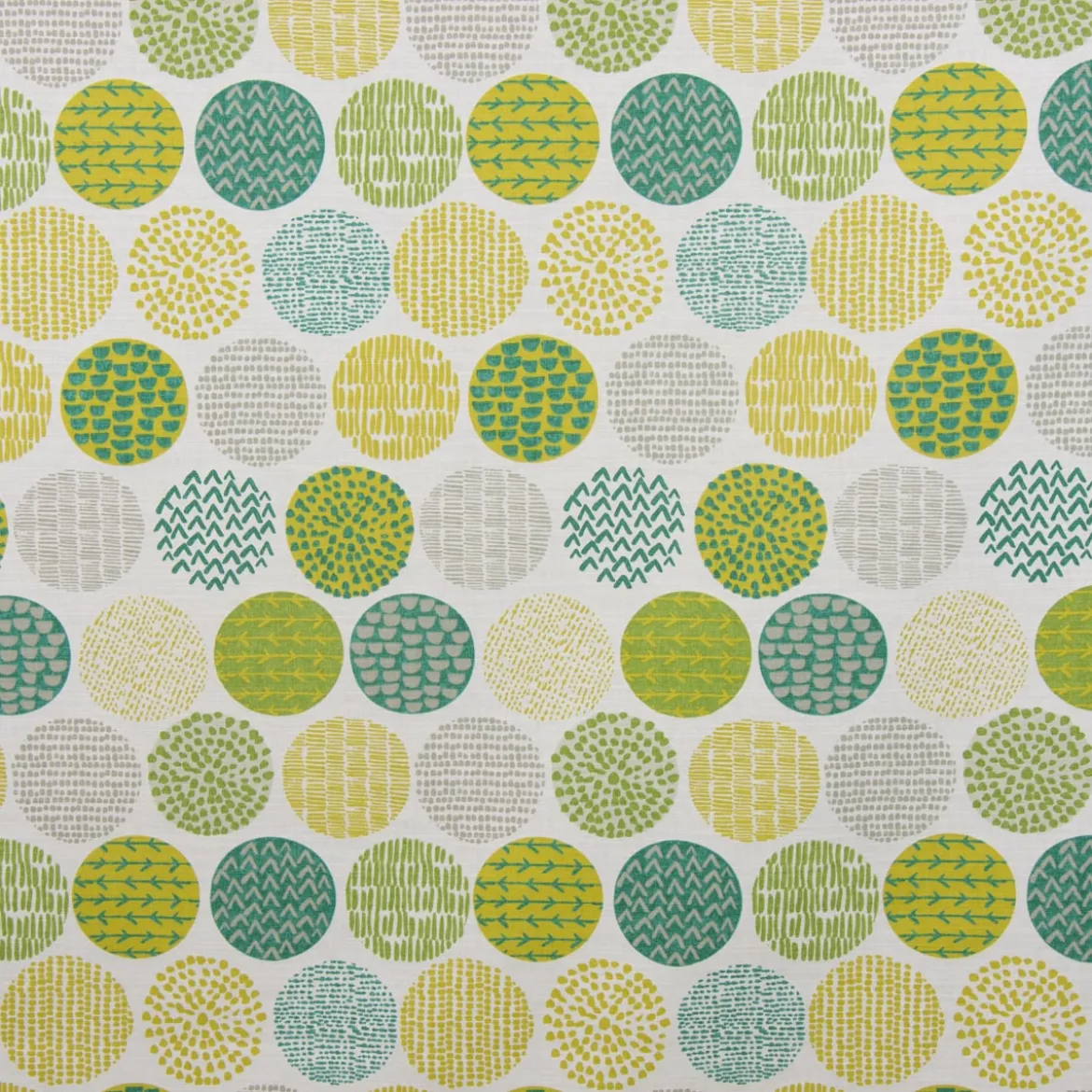 SCHÖNER LEBEN. Kissenhülle creme Kreise in grün taupe 50x50cm