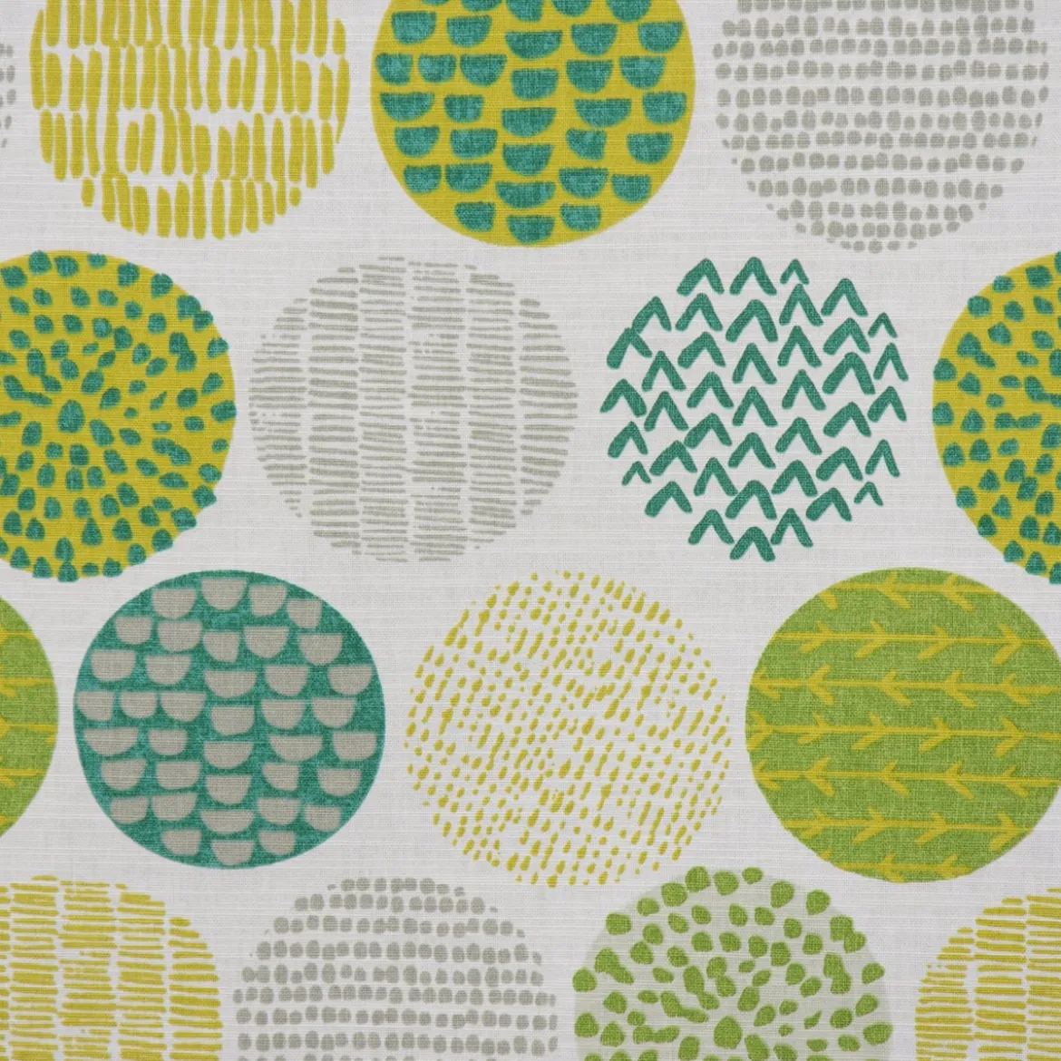 SCHÖNER LEBEN. Kissenhülle creme Kreise in grün taupe 50x50cm