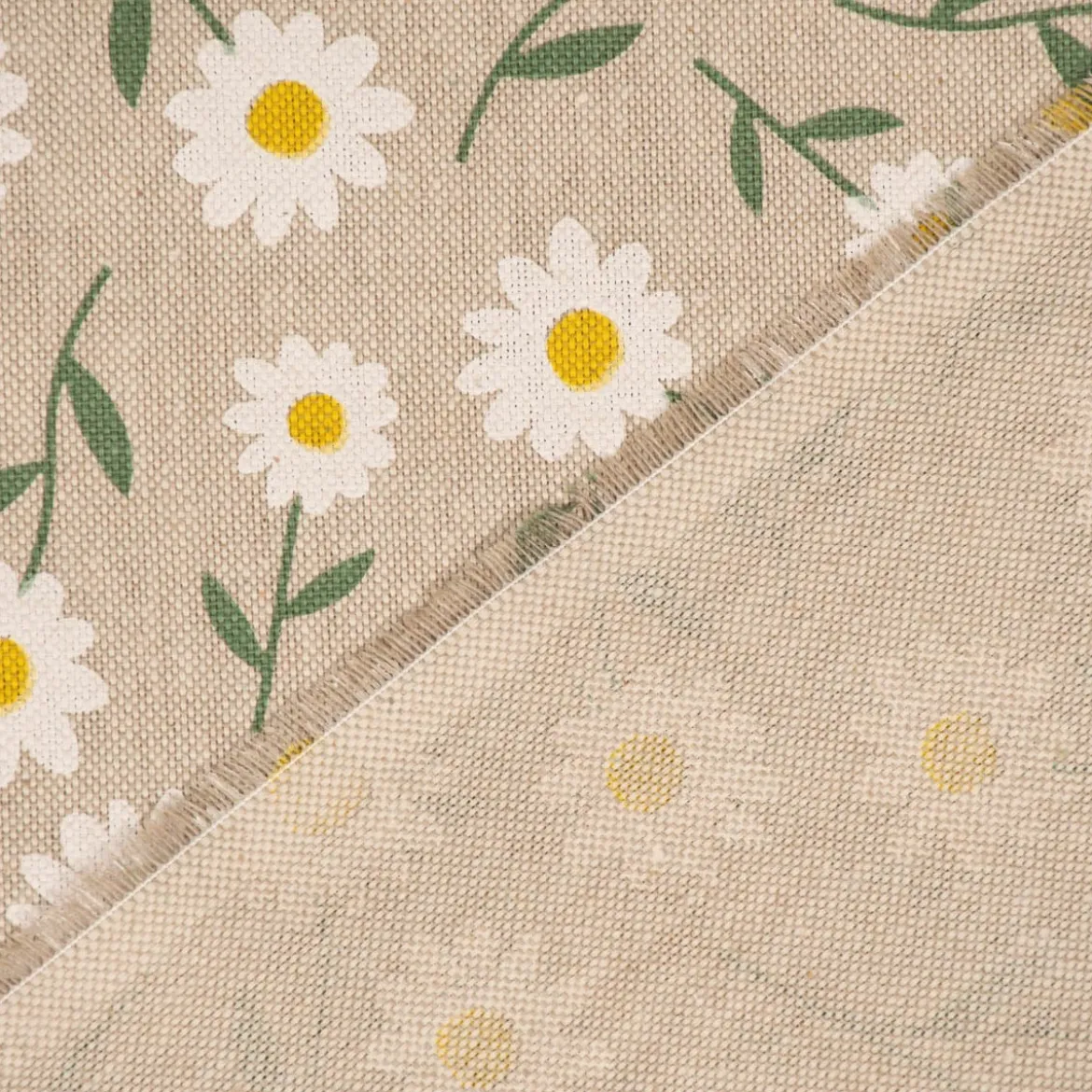 SCHÖNER LEBEN. Kissenhülle Daisy Sweet Field Gänseblümchen Leinenlook hellblau oder natur weiß versch. Größen