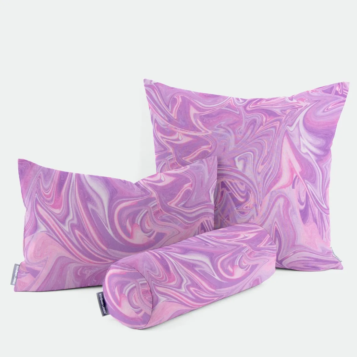 SCHÖNER LEBEN. Kissenhülle Digitaldruck Retro Batik lila pink verschiedene Größen