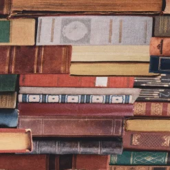 SCHÖNER LEBEN. Kissenhülle Digitaldruck Bücher Books bunt 40x40cm