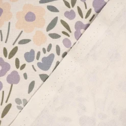 SCHÖNER LEBEN. Kissenhülle Digitaldruck Allover Blumenwiese cremeweiß lila verschiedene Größen