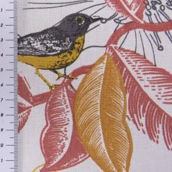SCHÖNER LEBEN. Kissenhülle DIVALI Blumen Blüten Blätter Vogel weiß grau gelb rot verschiedene Größen