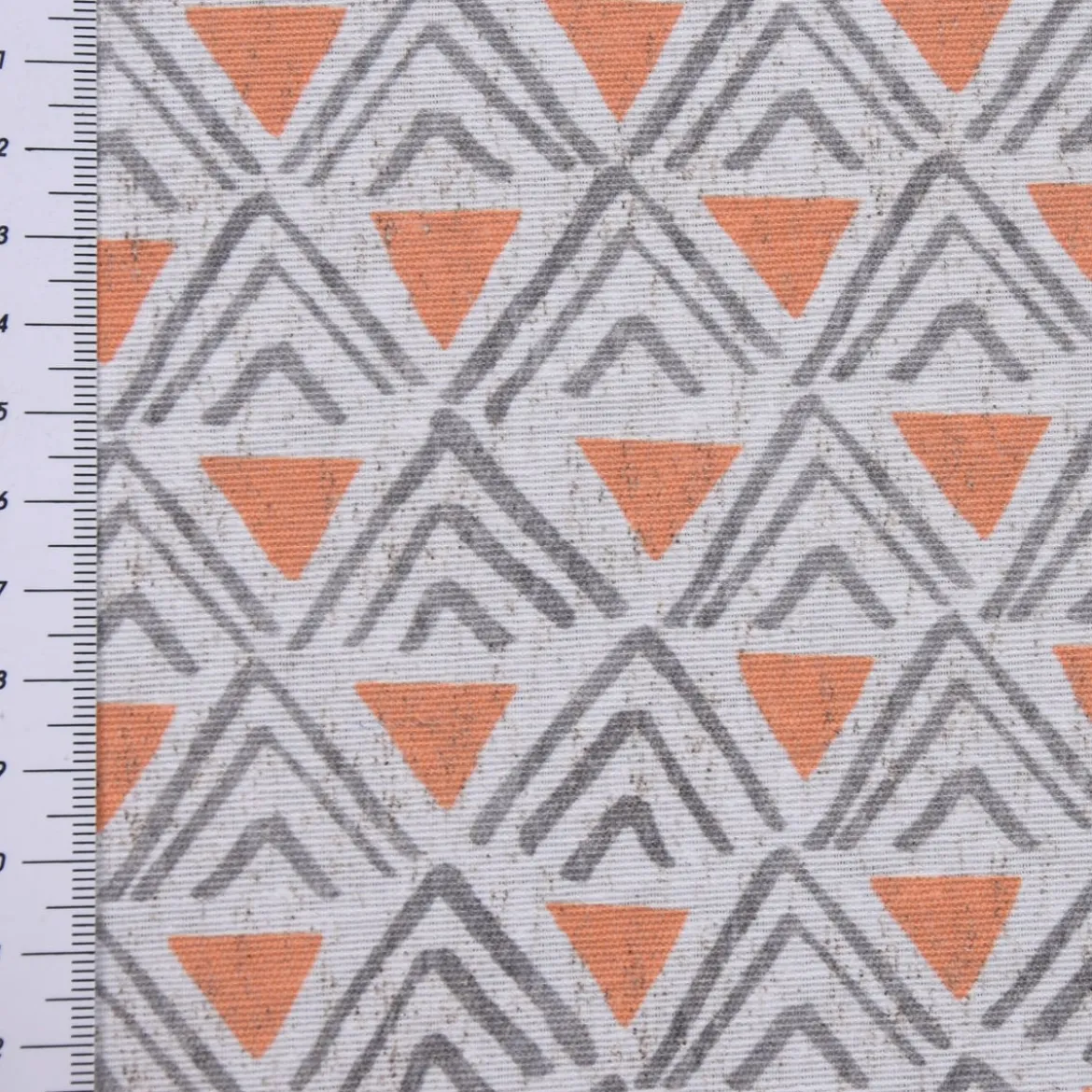 SCHÖNER LEBEN. Kissenhülle Dreiecke Retro weiß grau orange verschiedene Größen