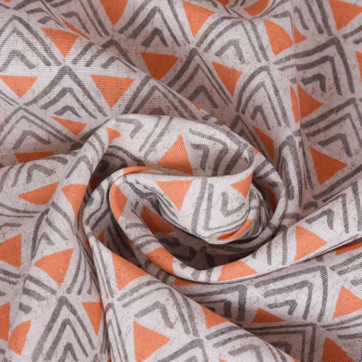 SCHÖNER LEBEN. Kissenhülle Dreiecke Retro weiß grau orange verschiedene Größen