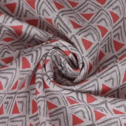 SCHÖNER LEBEN. Kissenhülle Dreiecke Retro weiß grau rot verschiedene Größen