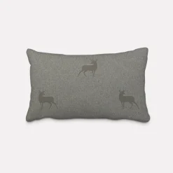 SCHÖNER LEBEN. Kissenhülle dunkle Hirsche braun beige türkis verschiedene Größen