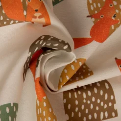 SCHÖNER LEBEN. Kissenhülle Eichhörnchen Hügel mint braun ocker orange verschiedene Größen