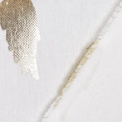 SCHÖNER LEBEN. Kissenhülle Engelsflügel weiß silber metallic verschiedene Größen