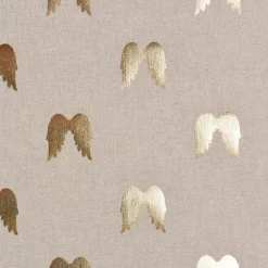 SCHÖNER LEBEN. Kissenhülle Engelsflügel natur gold metallic verschiedene Größen