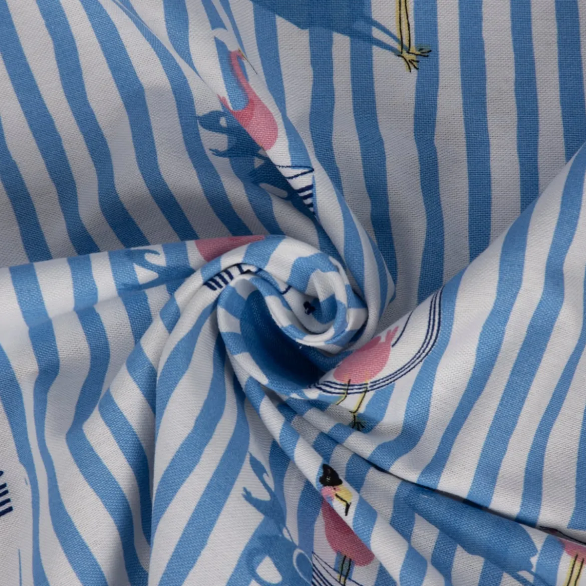 SCHÖNER LEBEN. Kissenhülle Flamingo Streifen maritim hellblau ecru verschiedene Größen