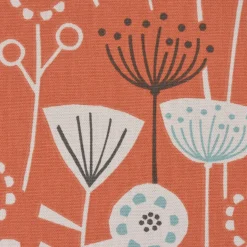 SCHÖNER LEBEN. Kissenhülle Fryett`s Halbpanama Blumen abstrakt orange verschiedene Größen