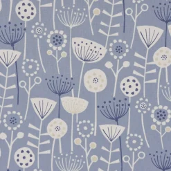 SCHÖNER LEBEN. Kissenhülle Fryett`s Halbpanama Blumen abstrakt blau verschiedene Größen