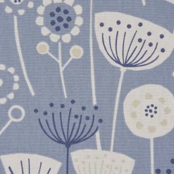 SCHÖNER LEBEN. Kissenhülle Fryett`s Halbpanama Blumen abstrakt blau verschiedene Größen