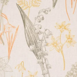 SCHÖNER LEBEN. Kissenhülle Gräser Blumen wollweiß orange gelb verschiedene Größen