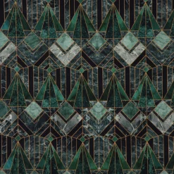 SCHÖNER LEBEN. Kissenhülle Halbpanama Art Deko Marble Diamond Marmor grün verschiedene Größen