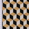 SCHÖNER LEBEN. Kissenhülle Jacquard Metallic Cube Geometric Luxury 3D Würfel schwarz gold ecru verschiedene Größen