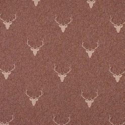 SCHÖNER LEBEN. Kissenhülle Jacquard Hirschkopf mit Geweih rotbraun beige verschiedene Größen