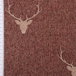 SCHÖNER LEBEN. Kissenhülle Jacquard Hirschkopf mit Geweih rotbraun beige verschiedene Größen