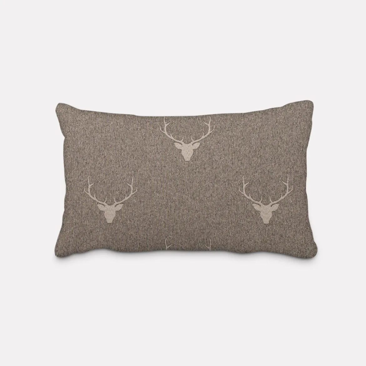 SCHÖNER LEBEN. Kissenhülle Jacquard Hirschkopf mit Geweih braun beige verschiedene Größen