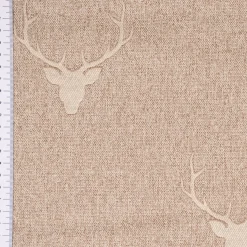 SCHÖNER LEBEN. Kissenhülle Jacquard Hirschkopf mit Geweih beige hellbeige verschiedene Größen