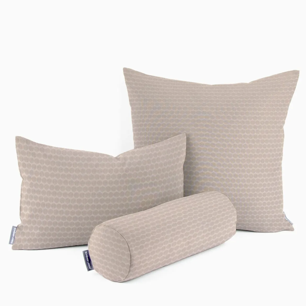 SCHÖNER LEBEN. Kissenhülle Jacquard Punkte beige dunkelbeige verschiedene Größen